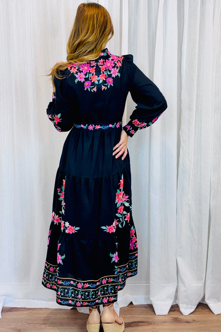 Scarlet Black Floral Print Dress