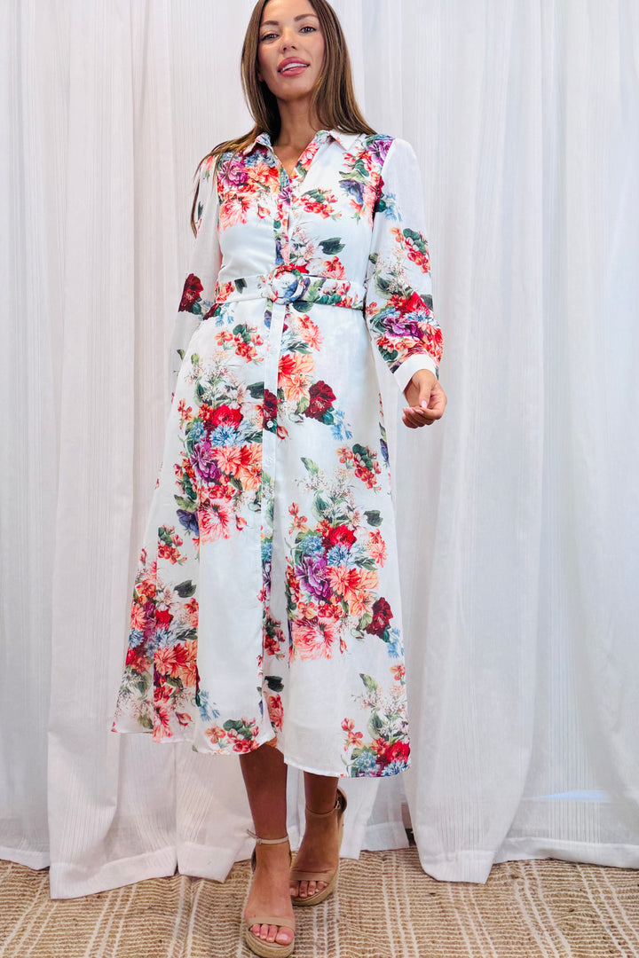 Electra Floral Midi Print Dress