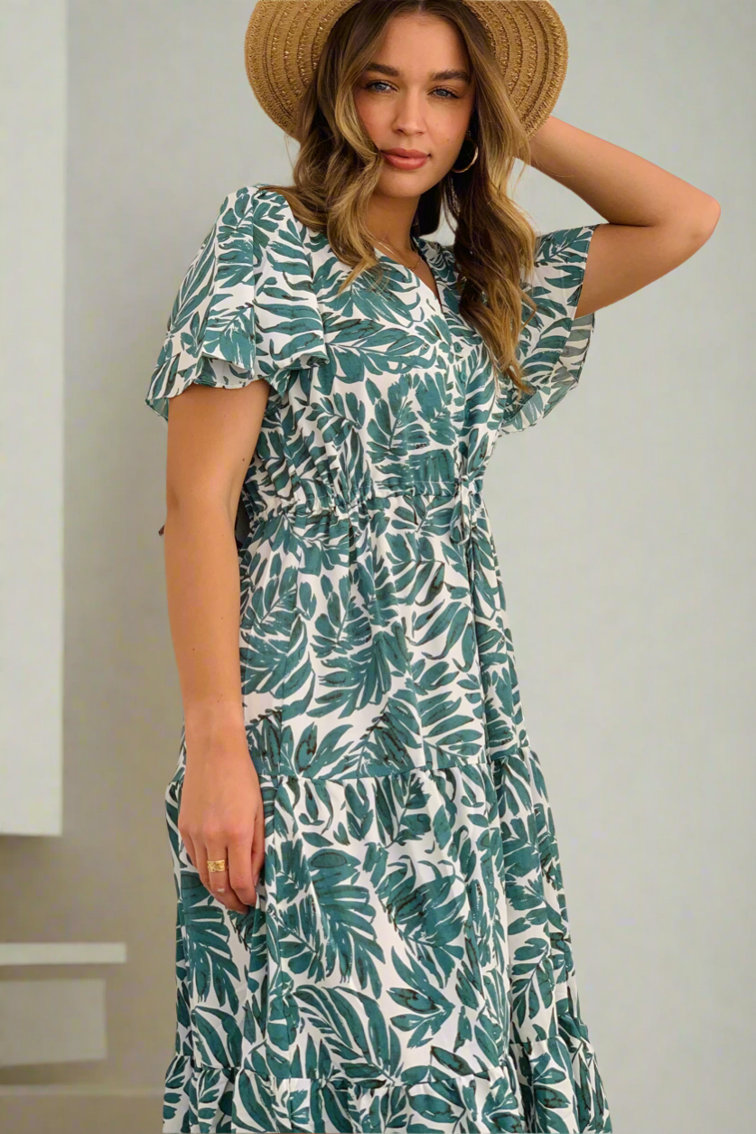 Arena Jungle Print Midi Dress