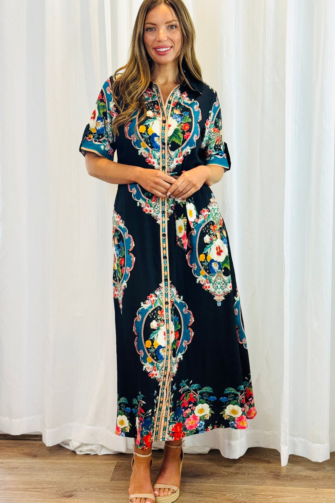 Alila Black Multi Print Dress