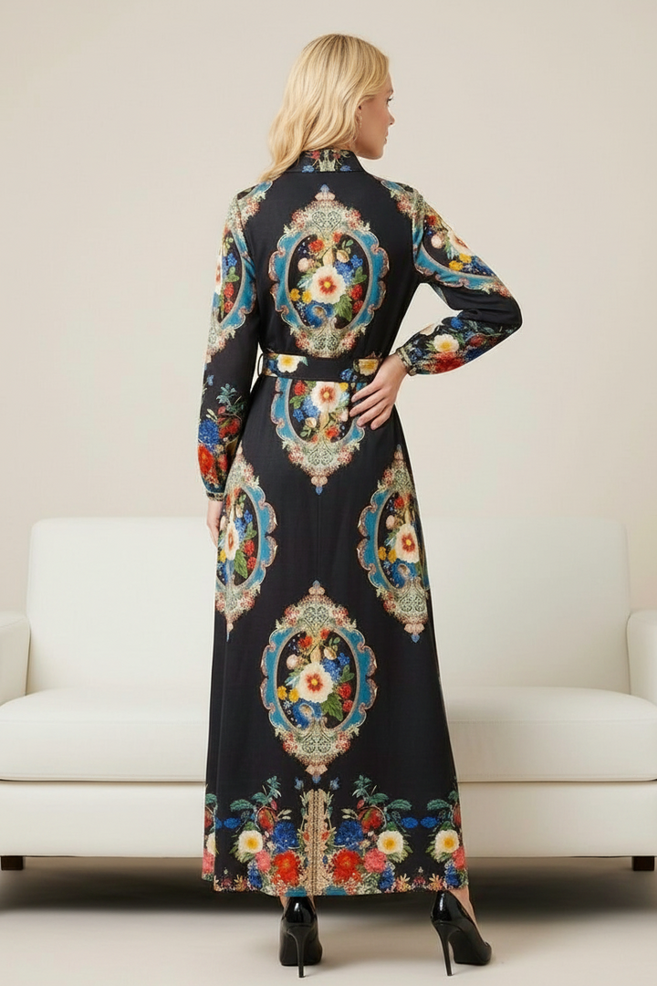 Alila Shirt Maxi Print Dress in Long Sleeve
