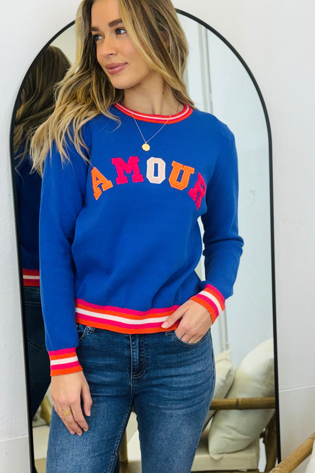 Amour Knit Top in Blue