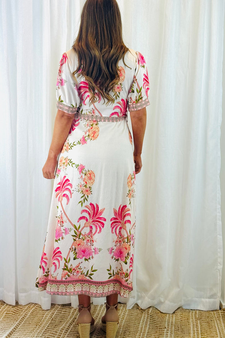 Maddison Multi Floral Print in Off White