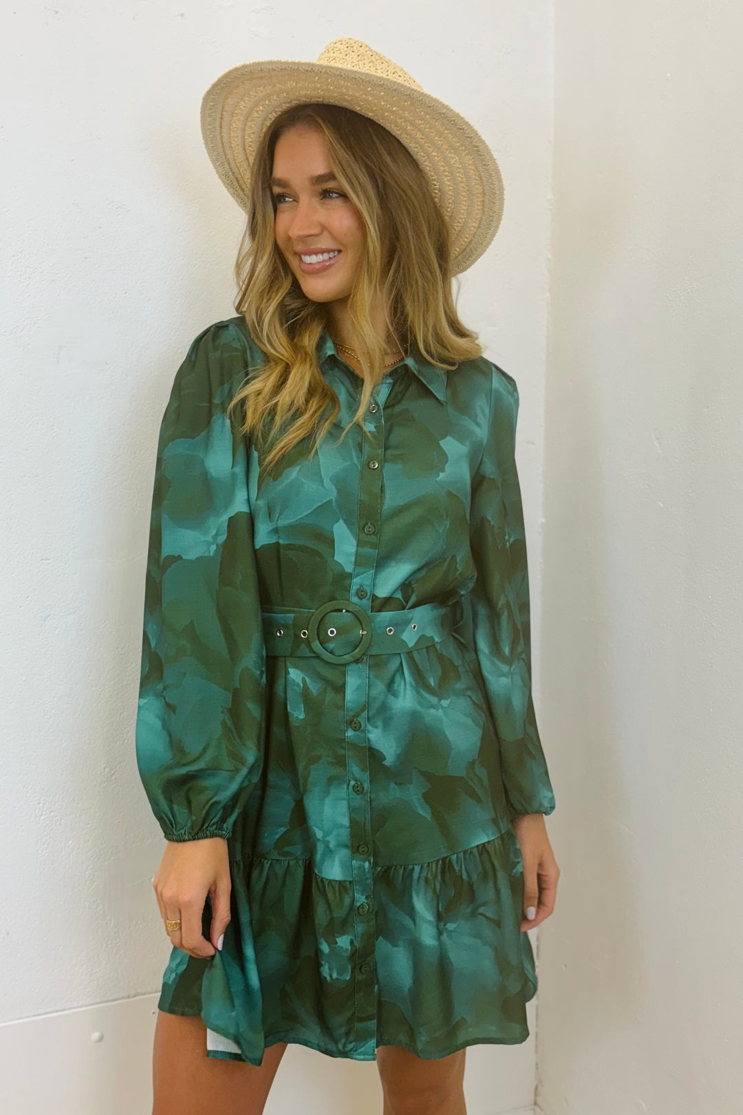 Hurley Short Dress in Green Print