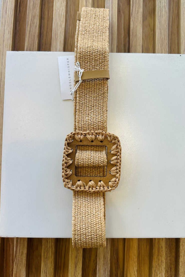 Melanie Woven Belt in Light Tan