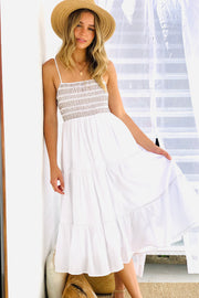 Paris Midi Dress in White