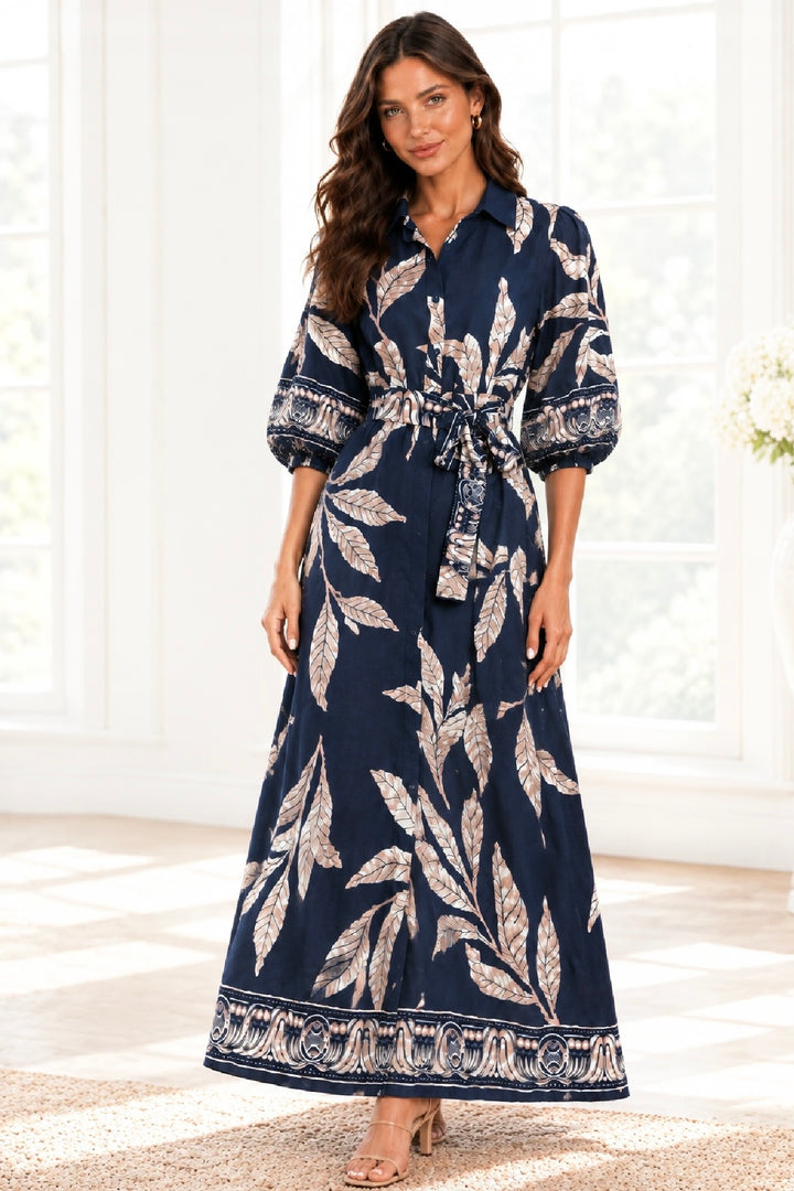 Marlow Navy Multi Jungle Print