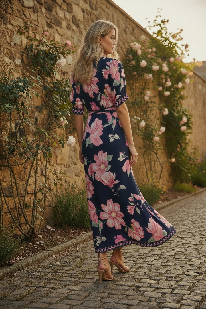 Natalia Navy Floral Maxi