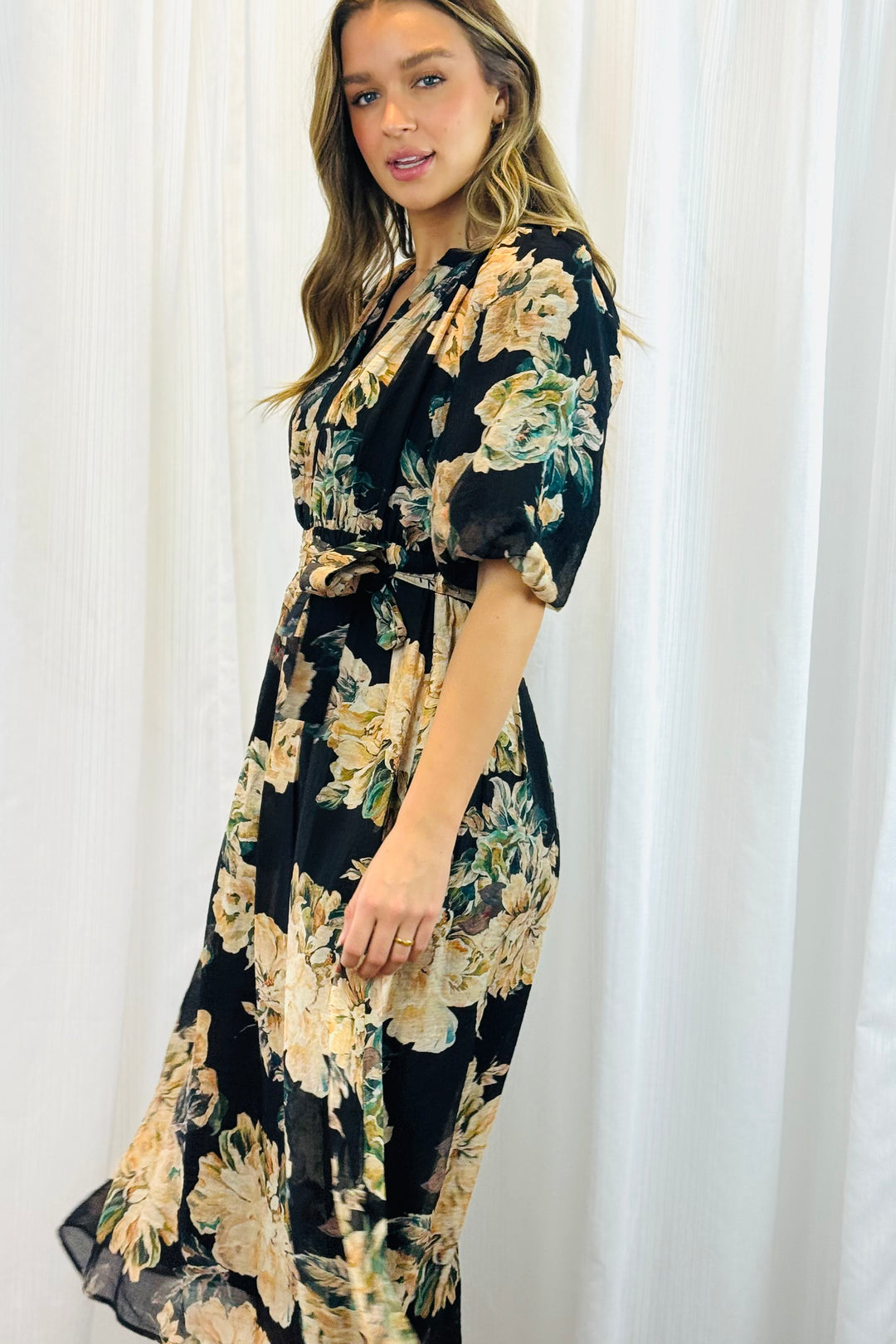 Stella Floral Print Midi Dress