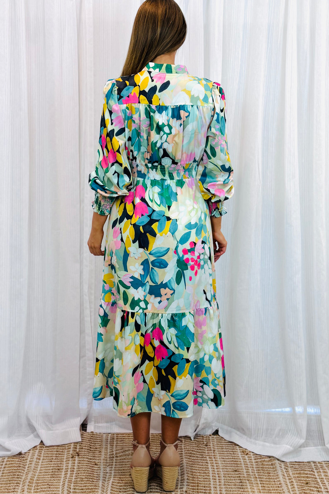 Ivy Shirt Dress in Floral  Print