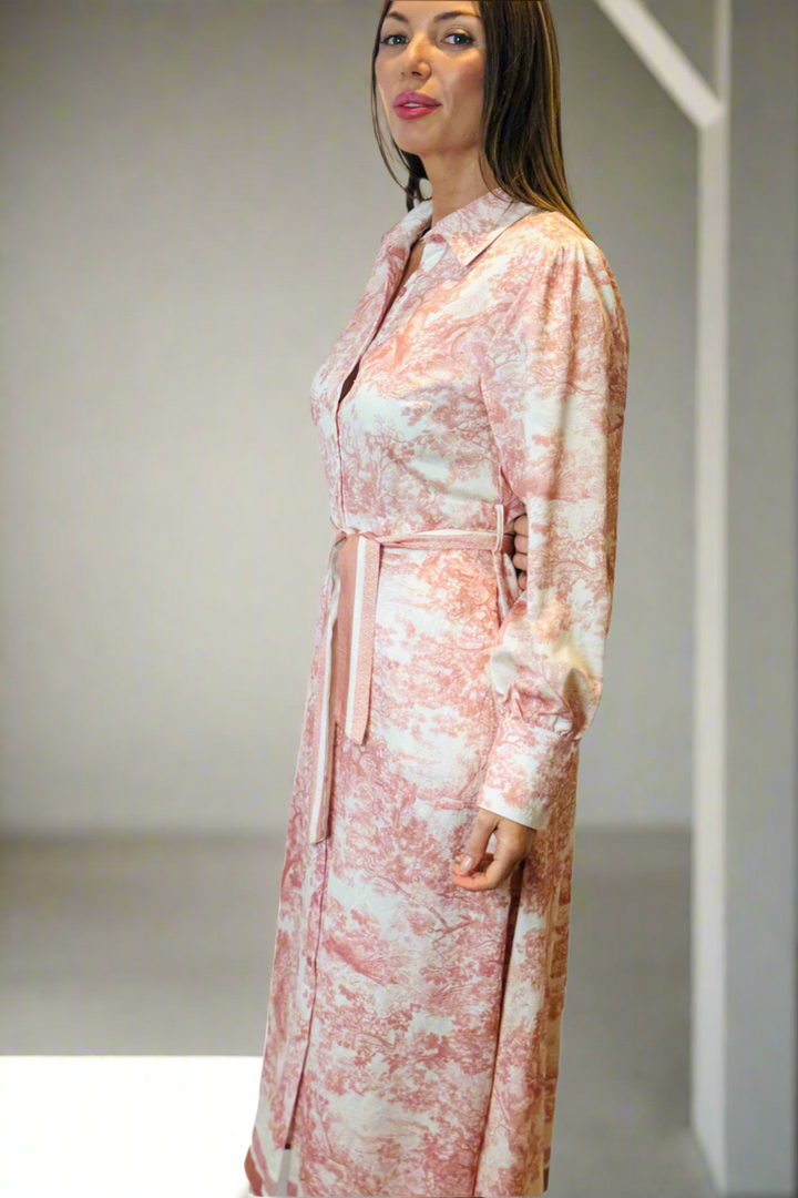 April Shirt Midi Dress In Blush
