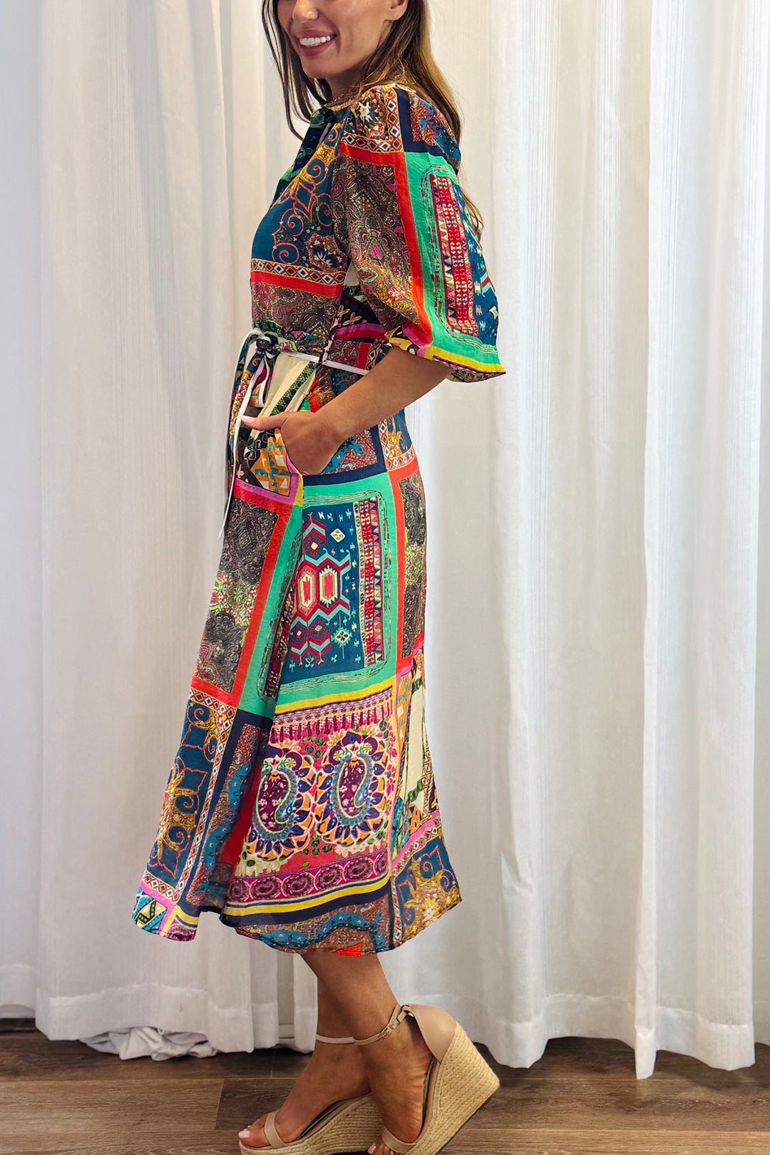 Toscana Multi Print Shirt Dress