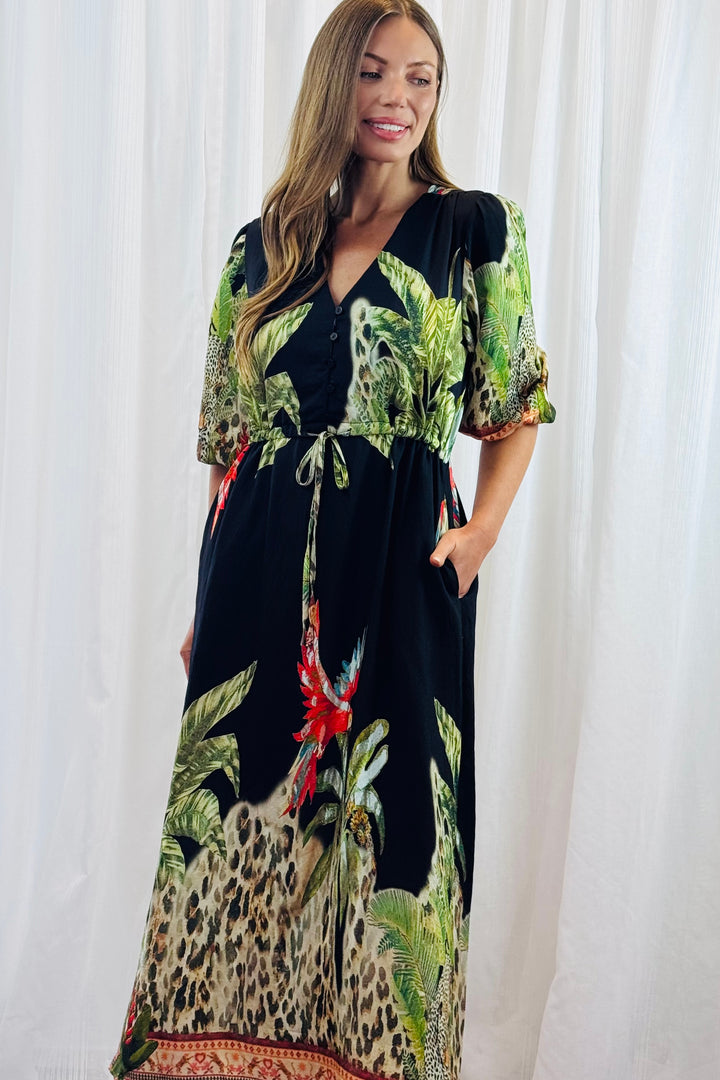 Martini Black Multi Print Dress