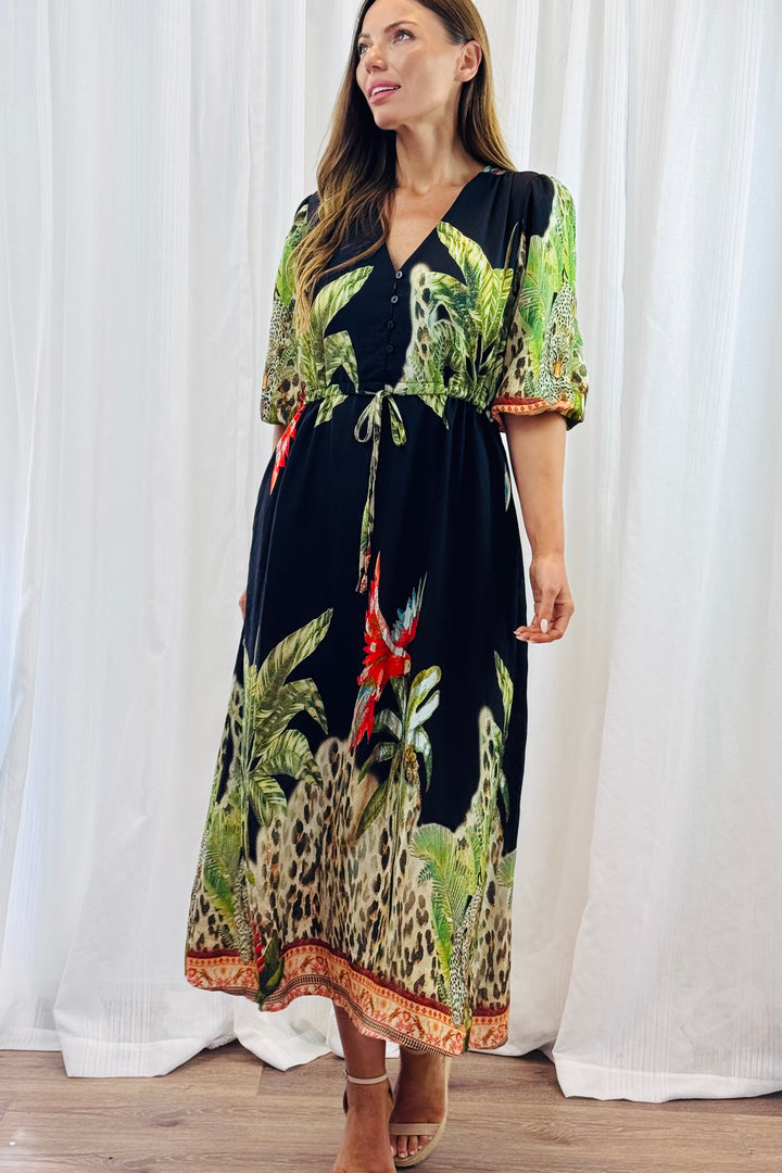 Martini Black Multi Print Dress