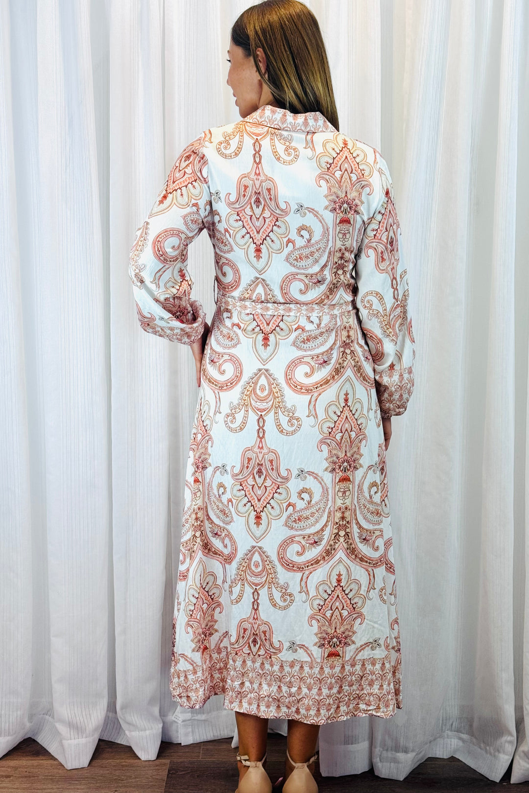 Lenni Paisley Dress in Long Sleeve