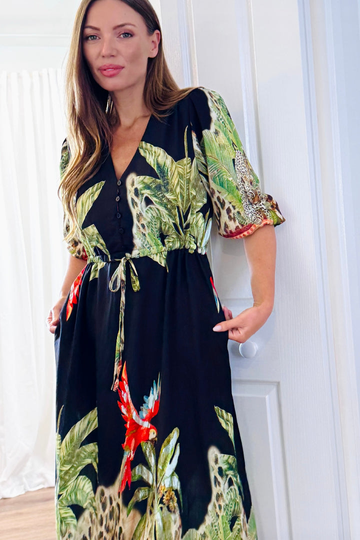 Martini Black Multi Print Dress