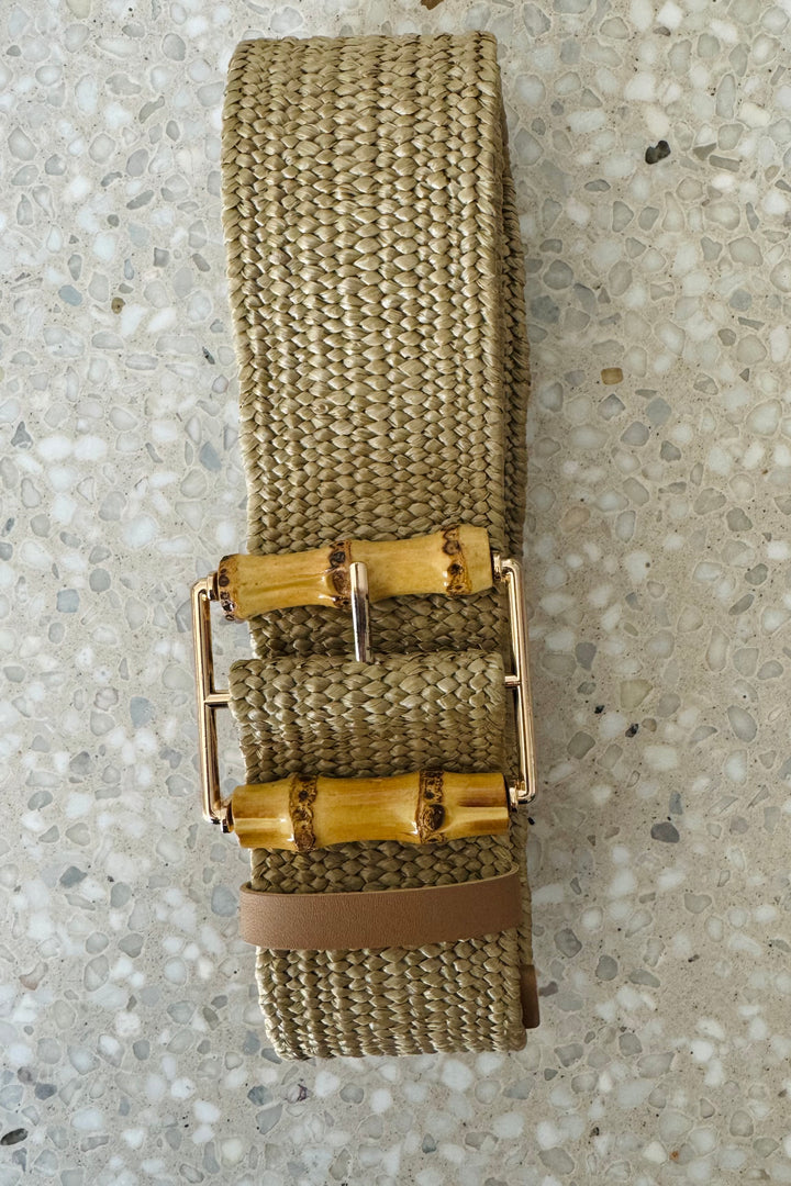 Holly Rattan Belt With Bamboo Timber Detail