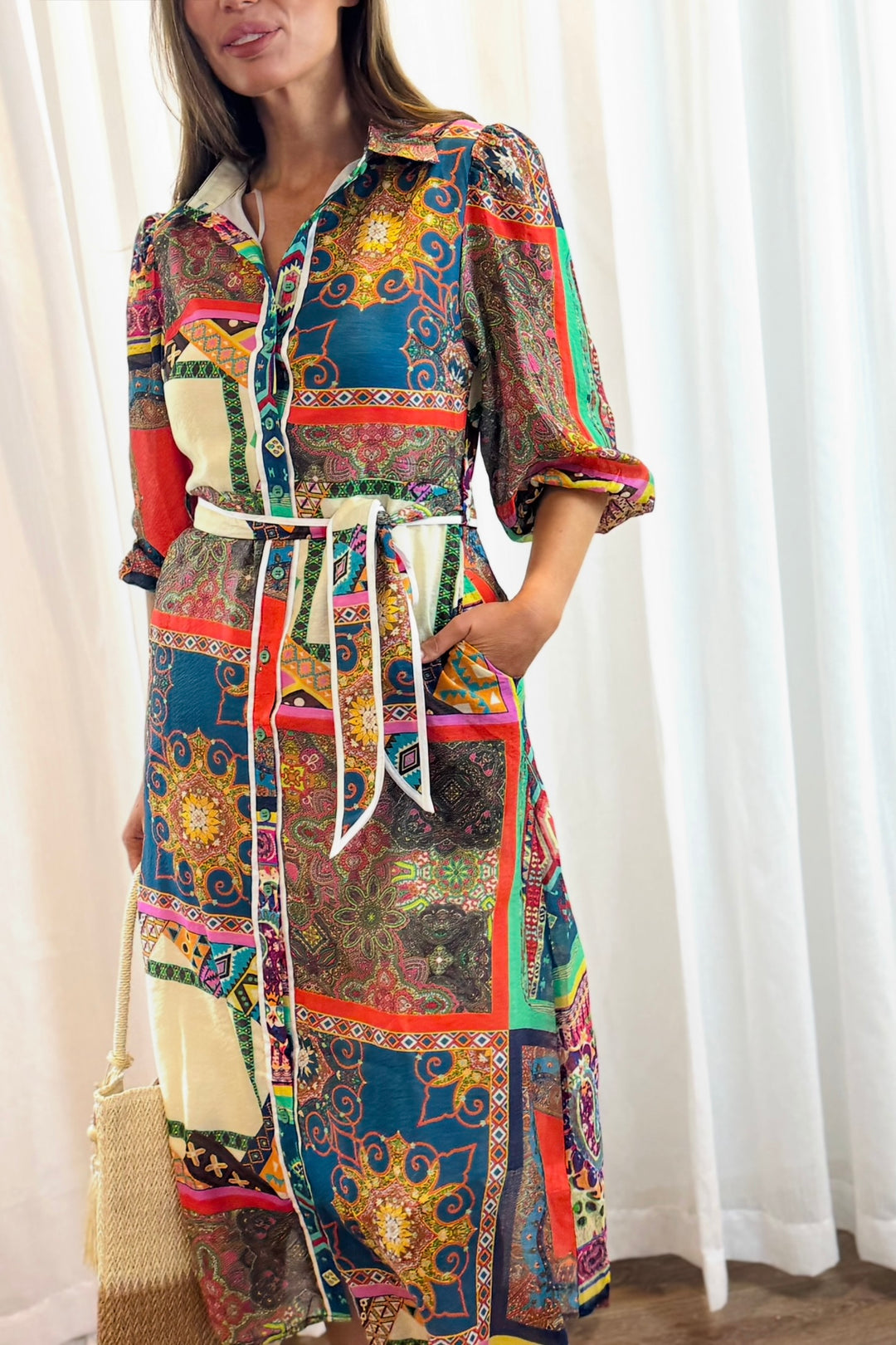 Toscana Multi Print Shirt Dress