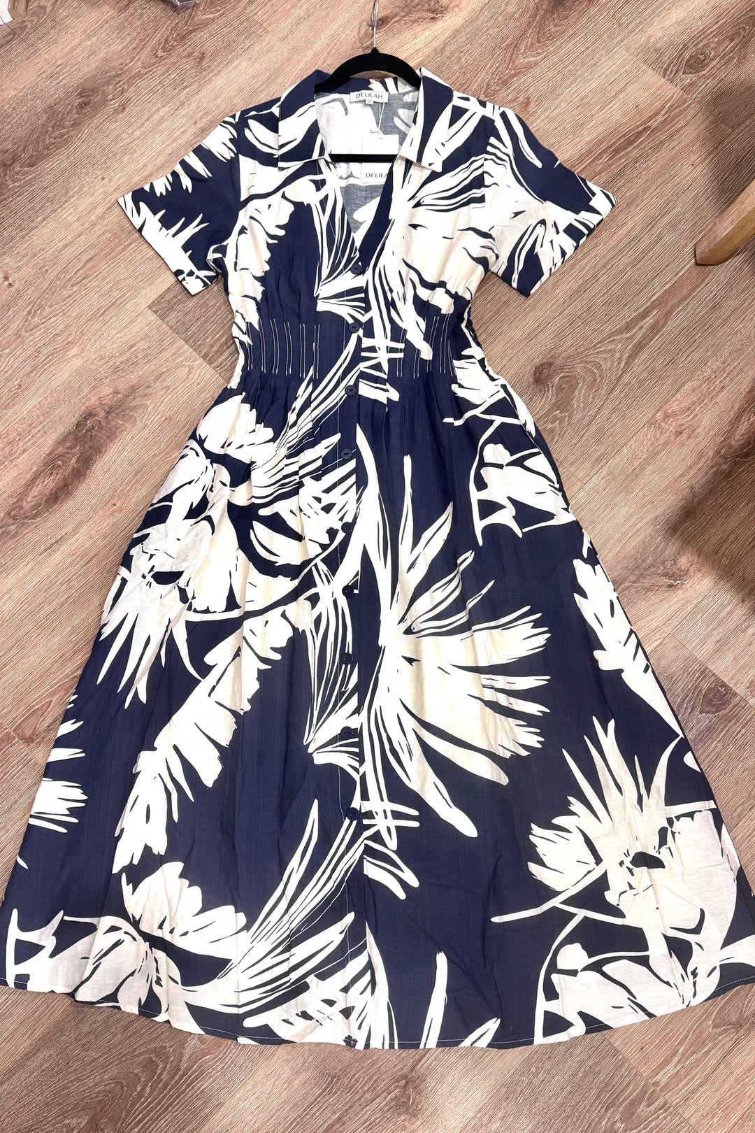 Alani Dress in Dark Navy Print