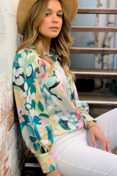 Sally Floral Shirt in Multi Colour Print