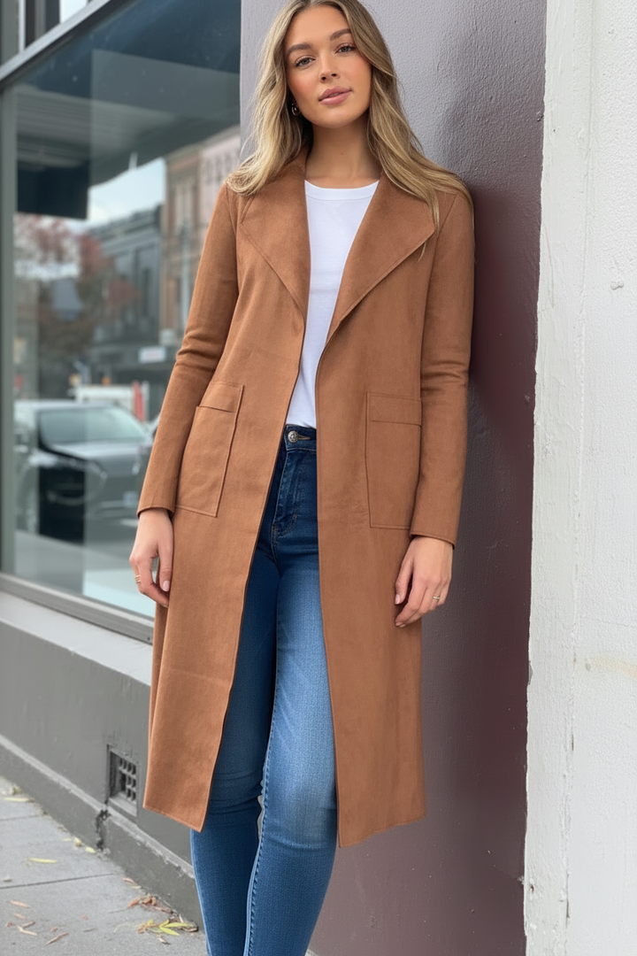 Maxine Faux Suede Jacket With Side Splits