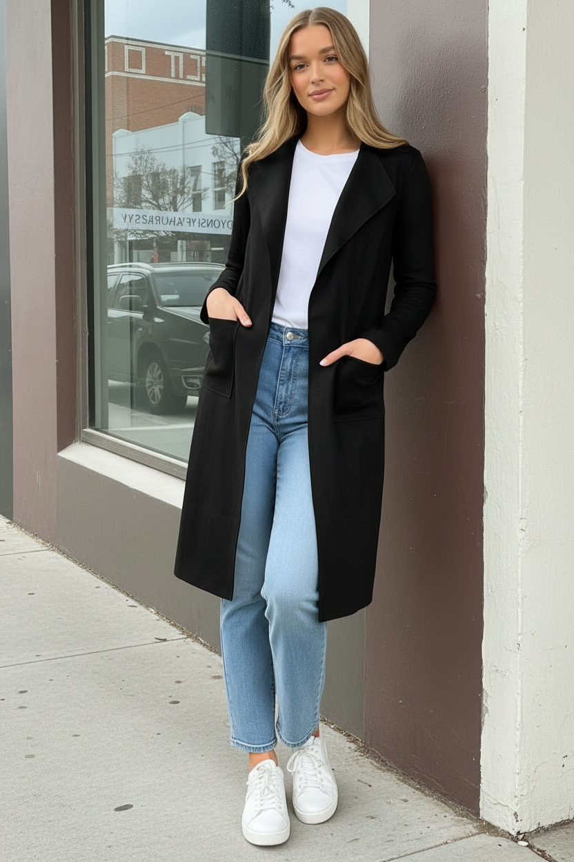 Maxine Faux Suede Jacket With Side Splits