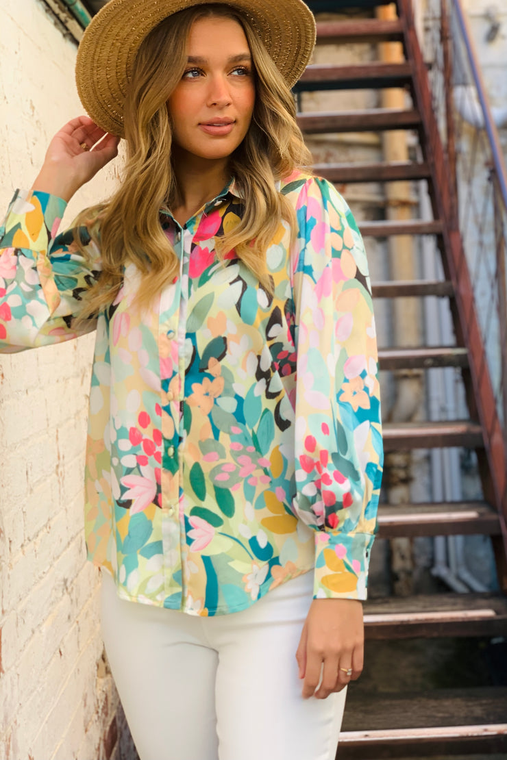 Sally Floral Shirt in Multi Colour Print