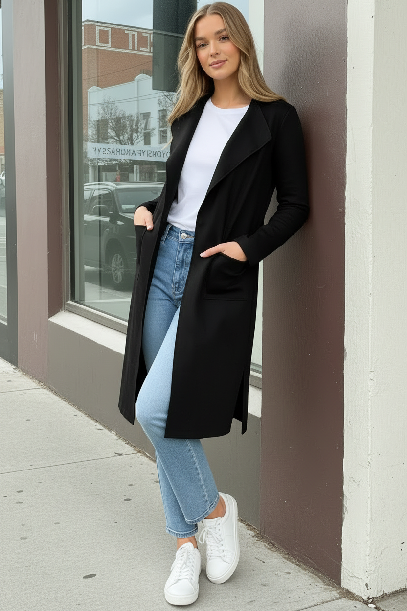 Maxine Faux Suede Jacket With Side Splits
