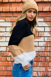 Abbey Knit in Black And Camel