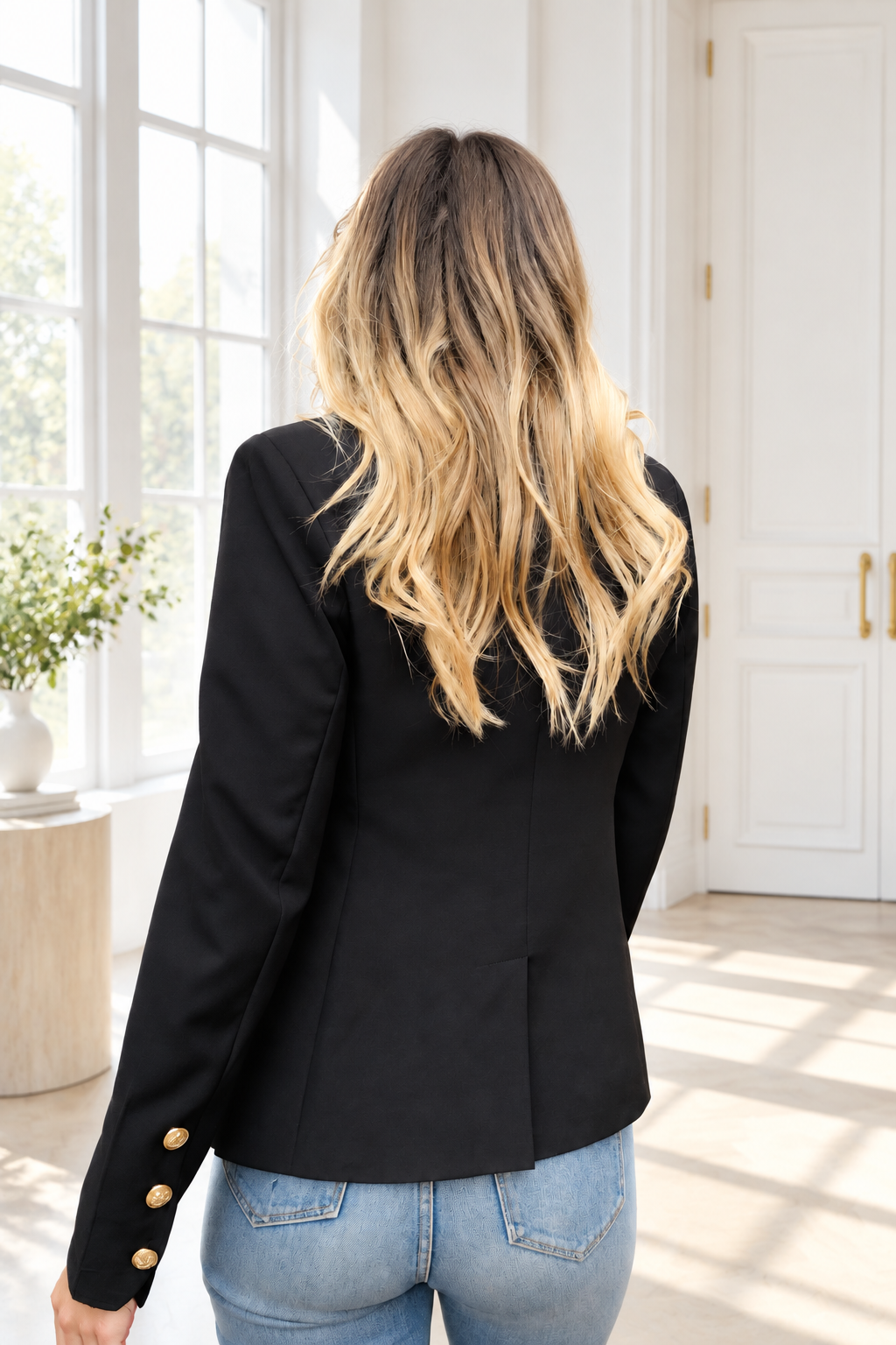 Lulu | Blazer In Black With Gold Buttons