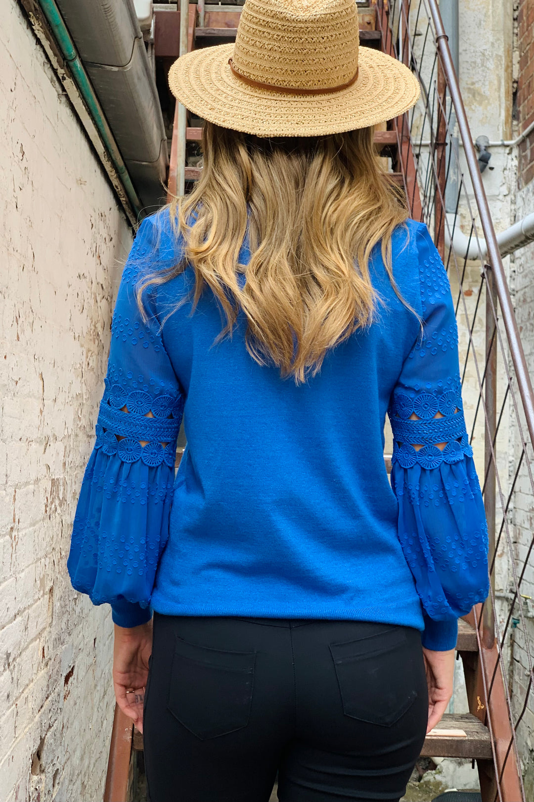 Molli Knit Top In Blue