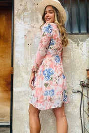 Ashton | Floral Print Dress With Lace Trim Detail