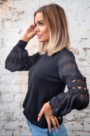 Molli | Detailed Sleeve Knit in Black
