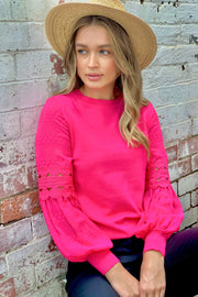 Molli Knit Top in Hot Pink