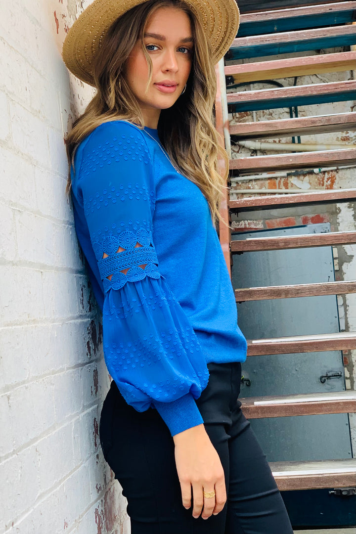 Molli Knit Top In Blue