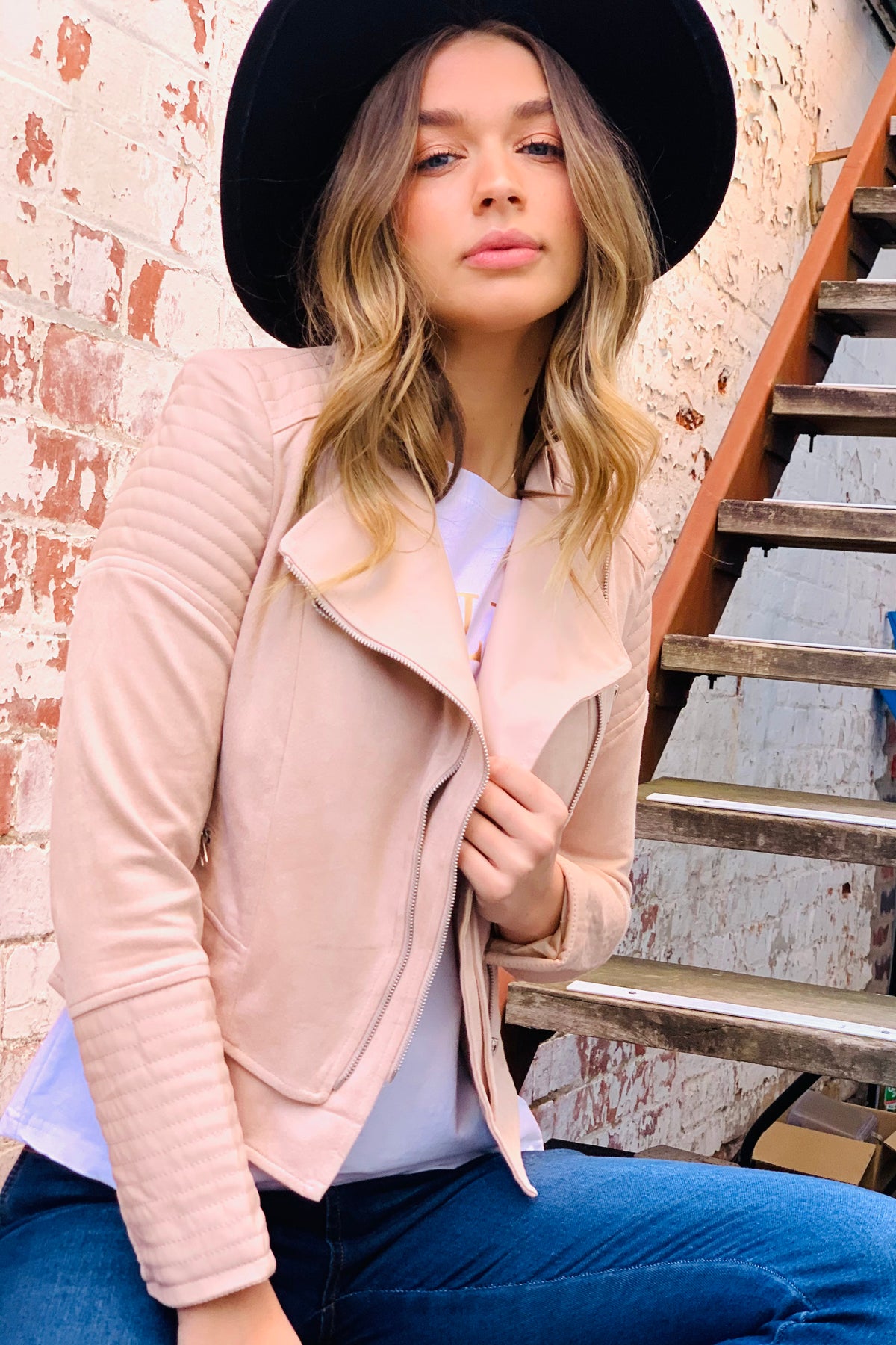 Together faux suede biker 2025 jacket