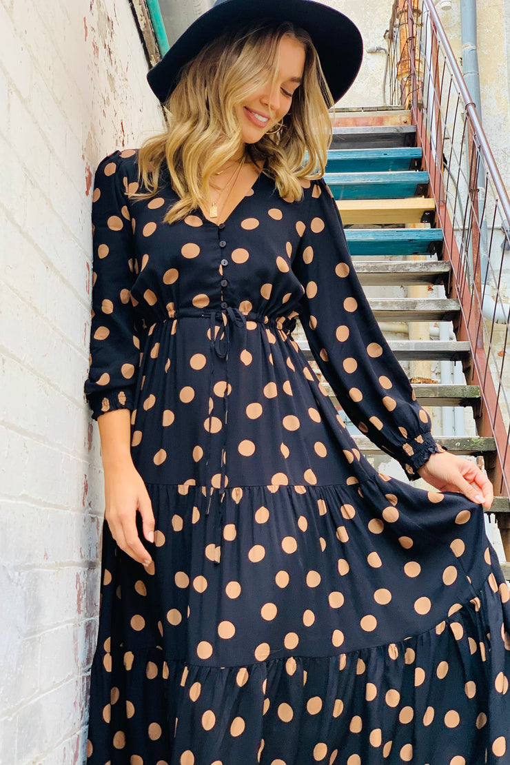 Dot midi deals dress