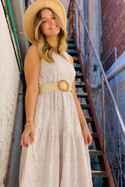 Pippa Animal Spot Dress In White